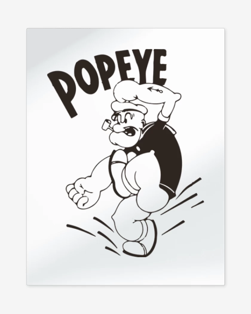 Print metalico Blanco de Popeye