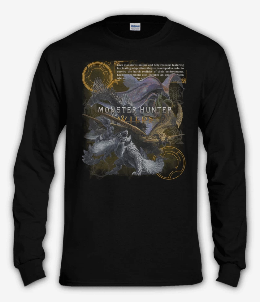 Polera manga larga MH Wilds Monsters