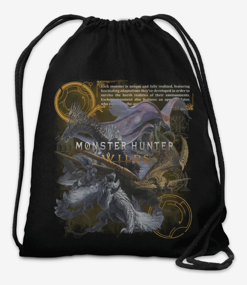 Mochila Negro de MH Wilds Monsters