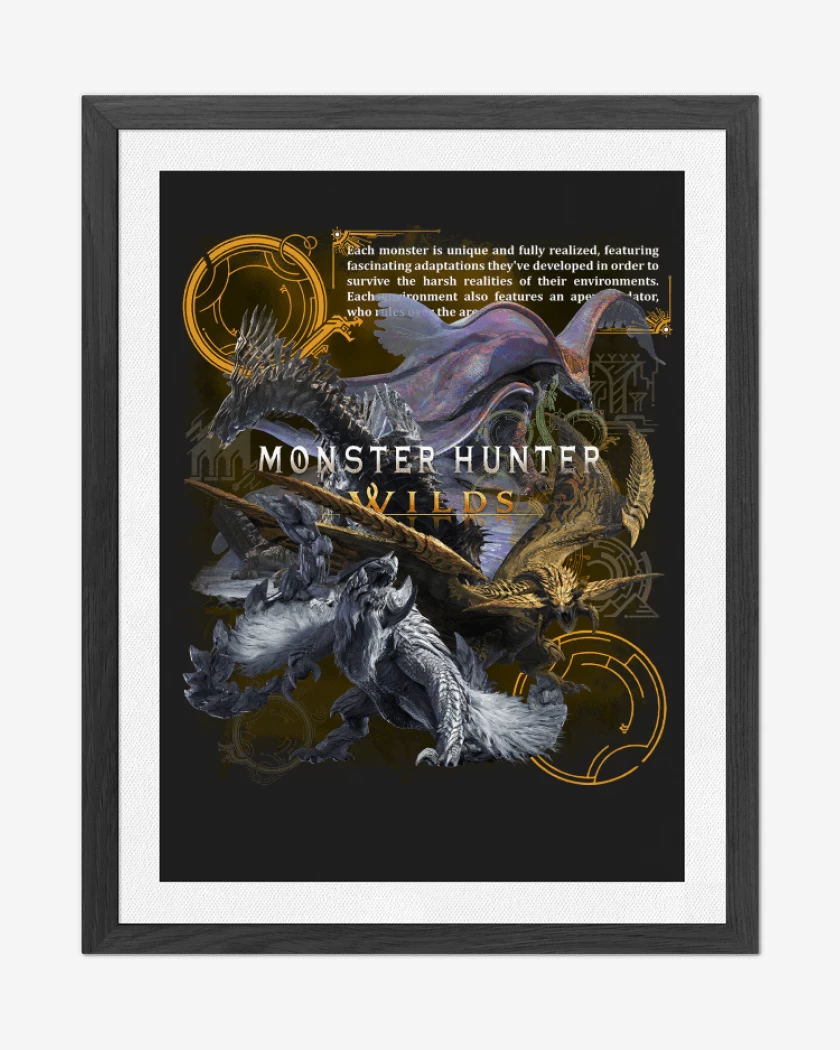 Cuadro decorativo Negro de MH Wilds Monsters