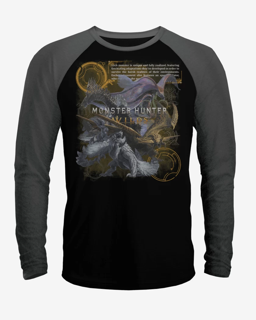 Polera Raglan MH Wilds Monsters