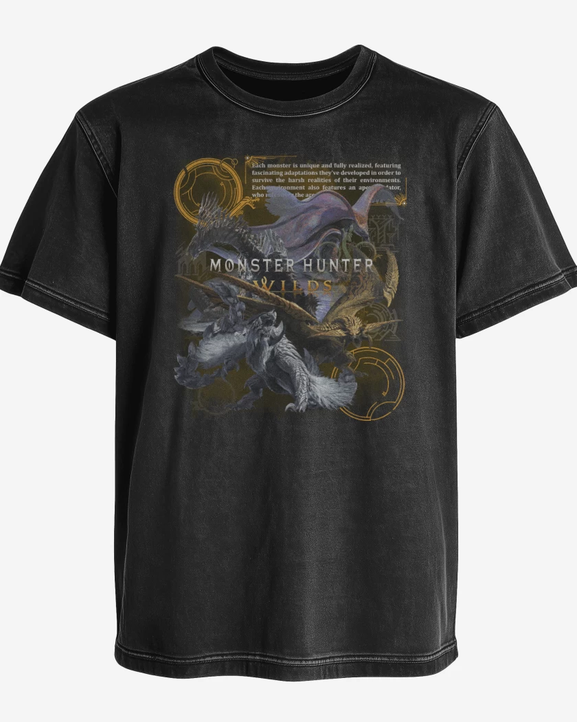 Polera desgastada MH Wilds Monsters