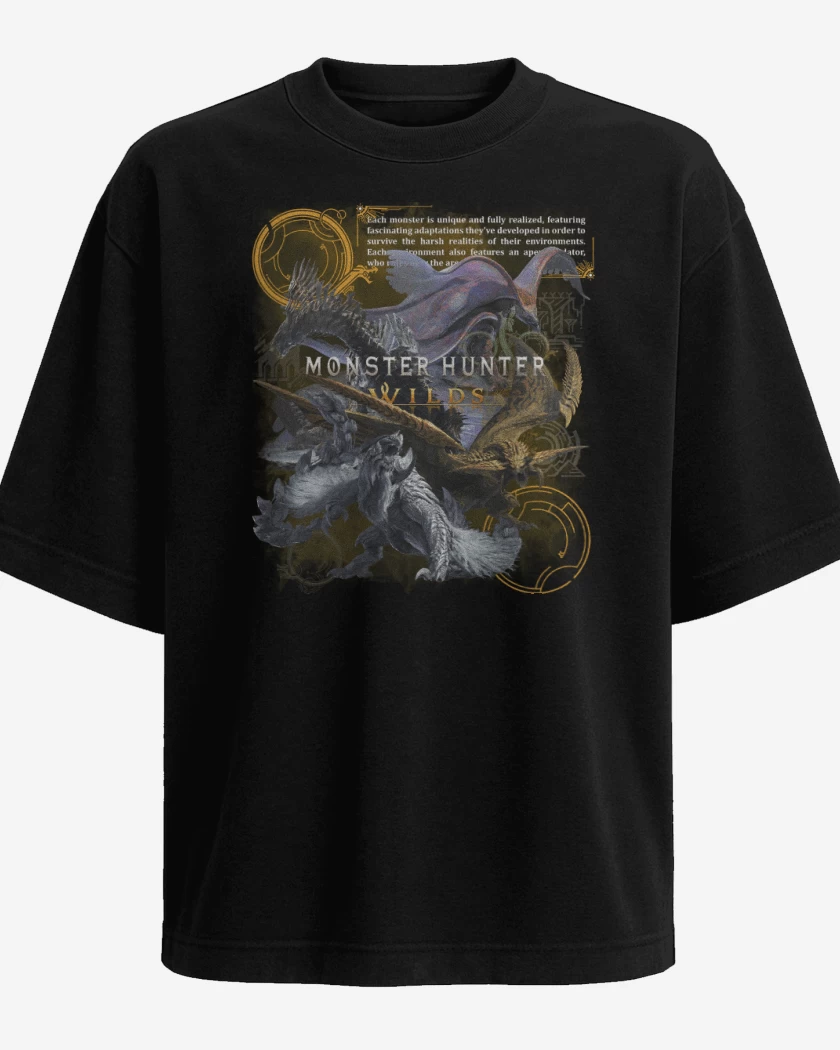 Polera Oversize MH Wilds Monsters