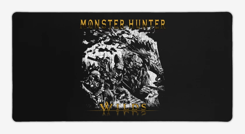 Mouse pad Gamer Negro de Monster Hunter Wilds