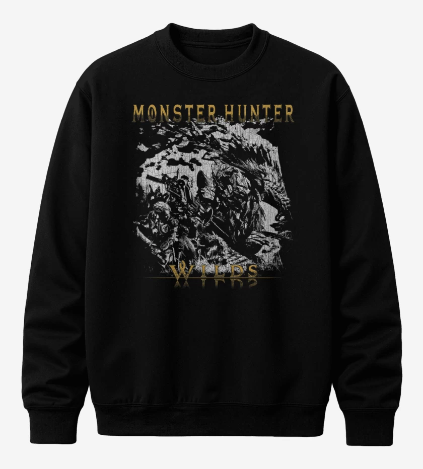 Poleron polo Negro de Monster Hunter Wilds