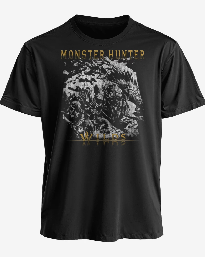 Polera premium Negro de Monster Hunter Wilds