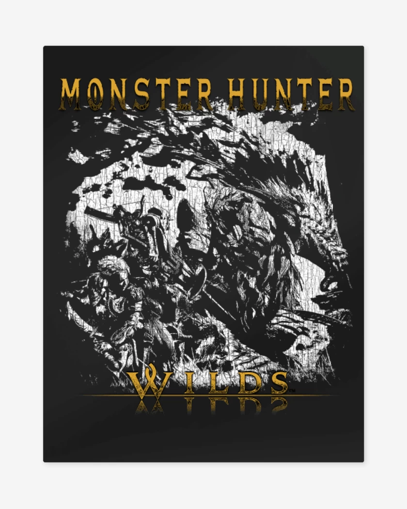 Print metalico Negro de Monster Hunter Wilds