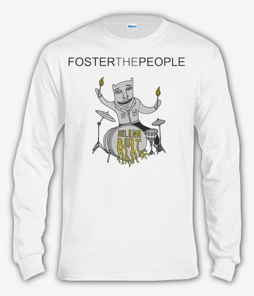 Polera manga larga Blanco de Foster the People Helena Beat