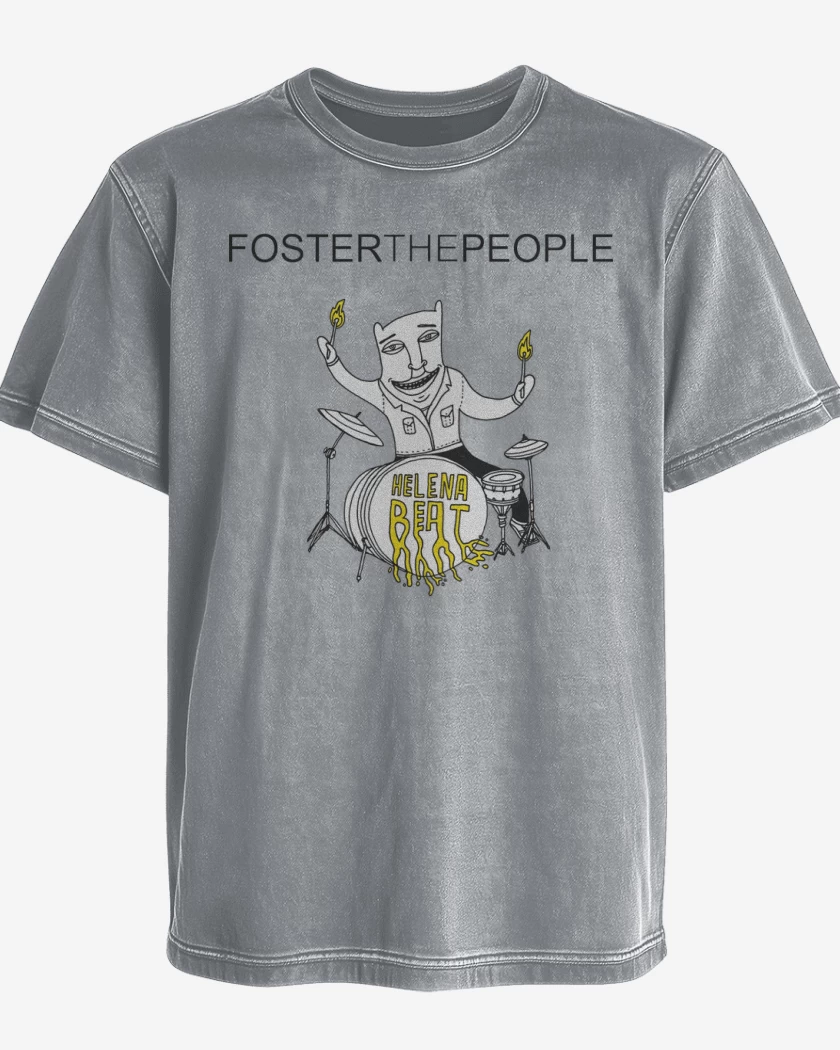 Polera desgastada Gris Melange de Foster the People Helena Beat