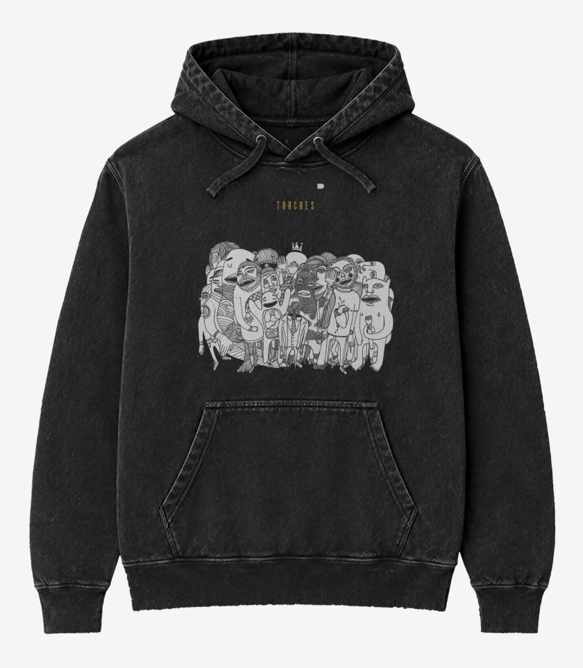 Poleron Canguro Acid Wash Negro de Foster the People Torches