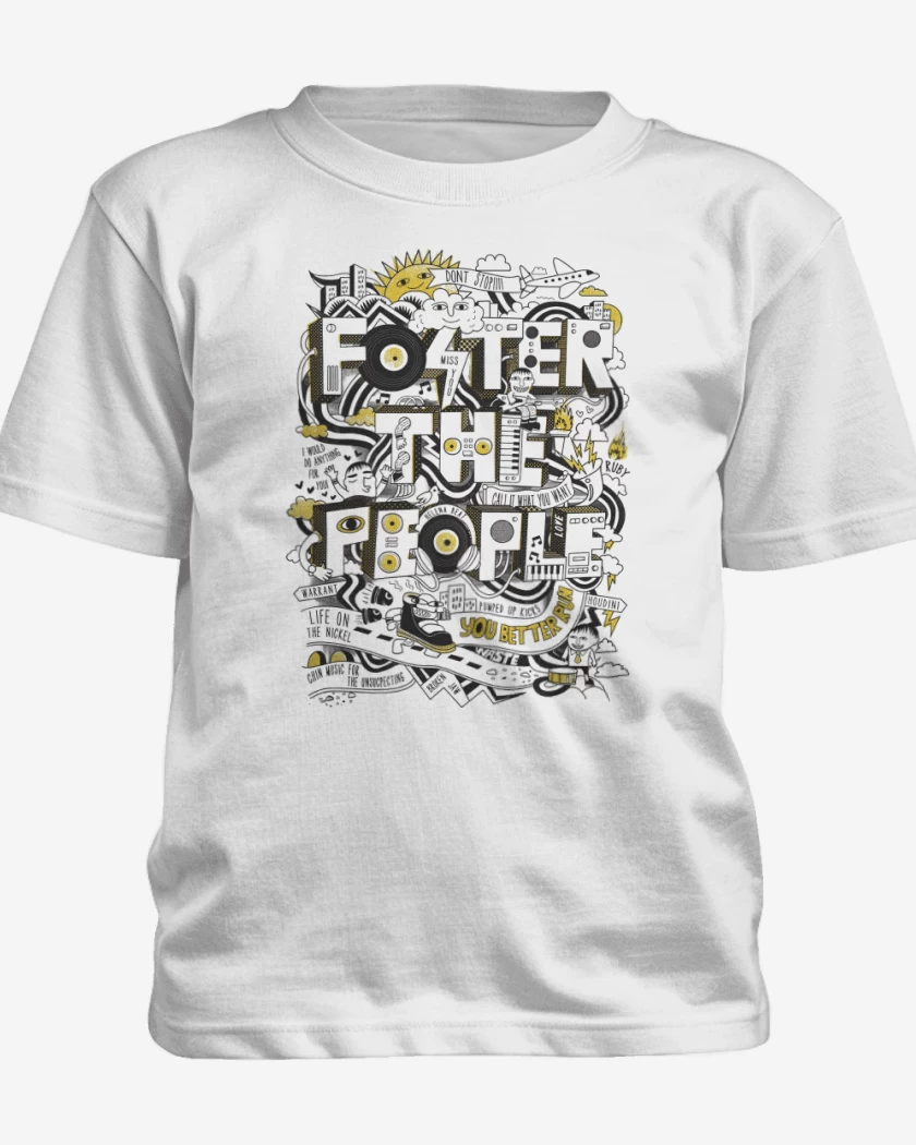 Polera de niño Blanco de Foster the People Logo II