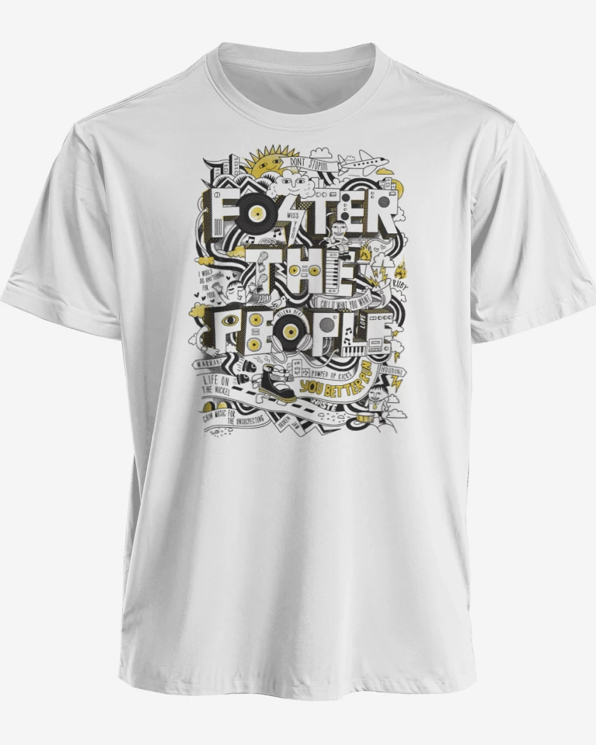 Polera premium Blanco de Foster the People Logo II