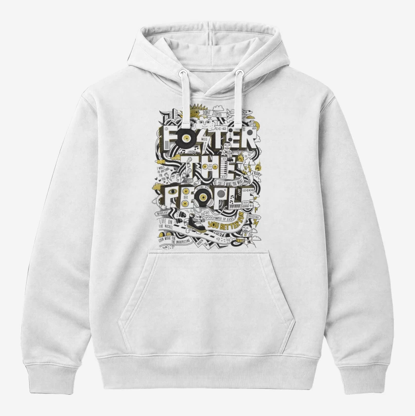 Polerón Canguro Blanco de Foster the People Logo II