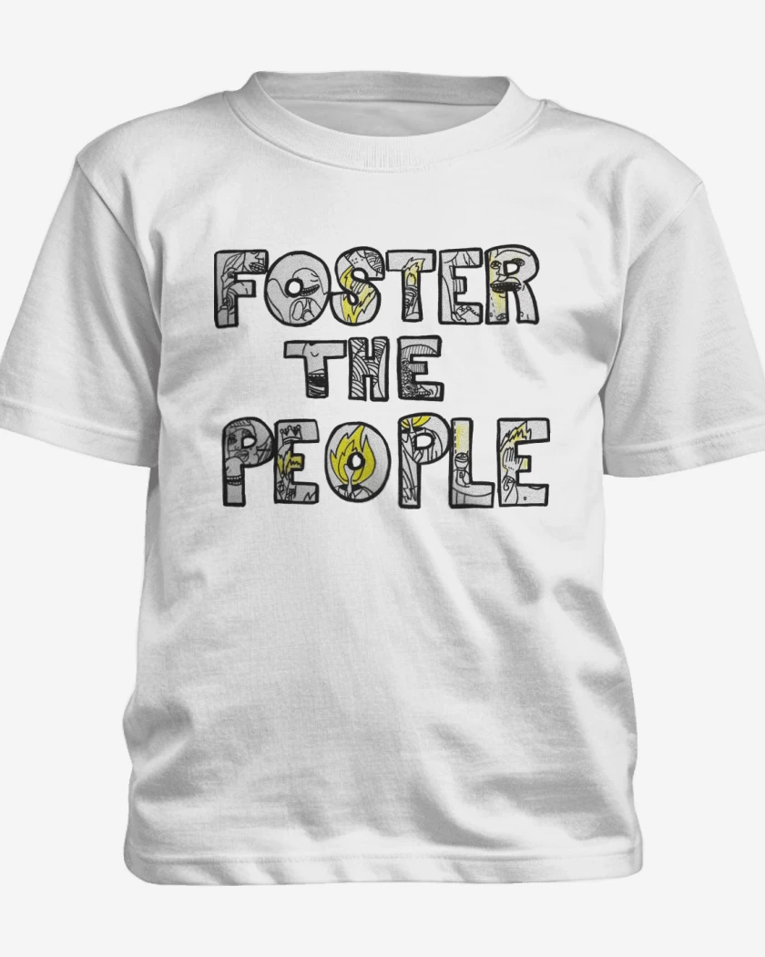 Polera de niño Blanco de Foster the People Logo