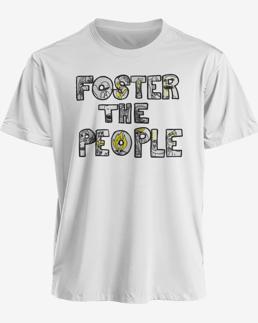 Polera premium Blanco de Foster the People Logo