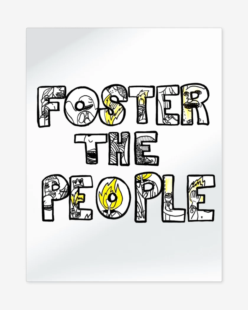Print metalico Blanco de Foster the People Logo