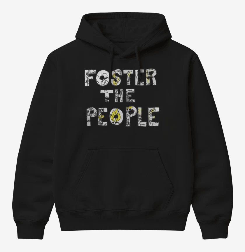 Poleron Canguro básico Negro de Foster the People Logo