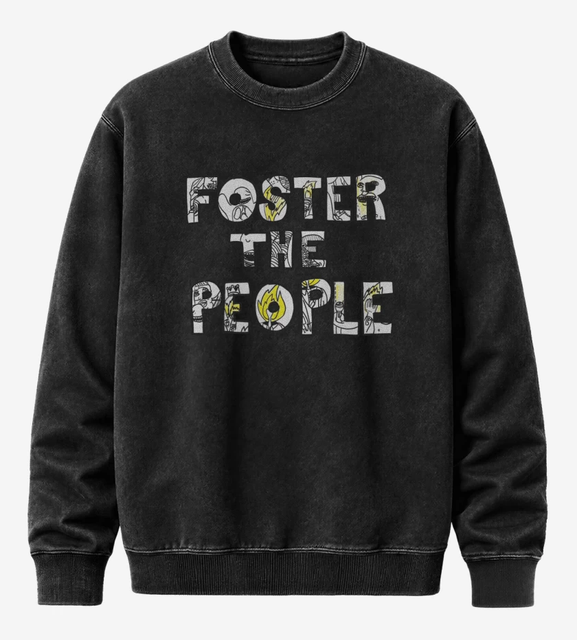 Poleron Polo Acid Wash Negro de Foster the People Logo