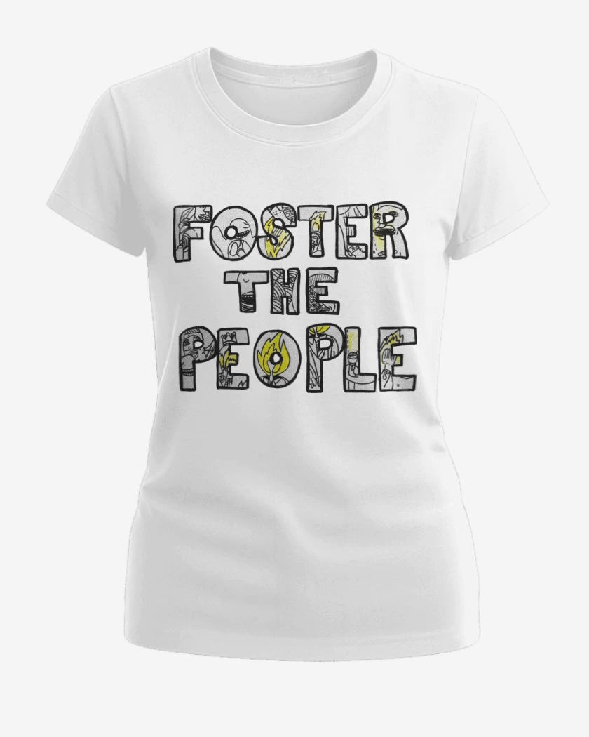 Polera de Mujer Blanco de Foster the People Logo