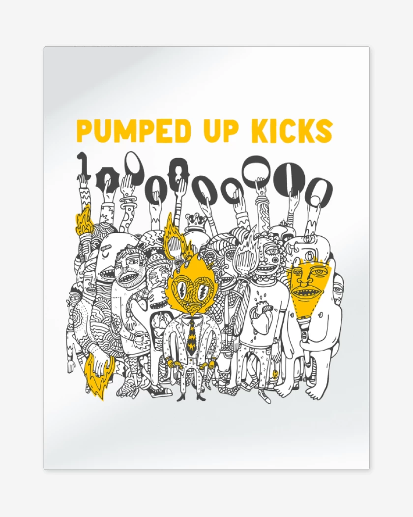 Print metalico Blanco de Pumped Up Kicks FTP