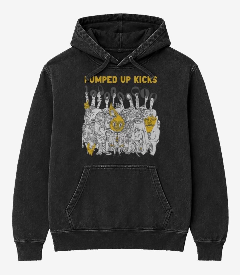 Poleron Canguro Acid Wash Negro de Pumped Up Kicks FTP