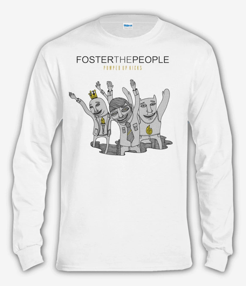 Polera manga larga Blanco de Foster the People Pumped Up
