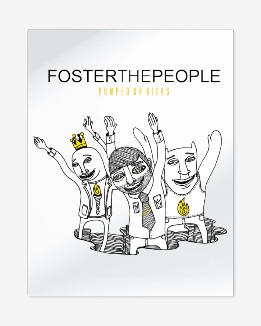 Print metalico Blanco de Foster the People Pumped Up