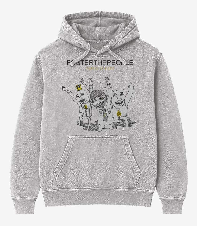 Poleron Canguro Acid Wash Gris Melange de Foster the People Pumped Up