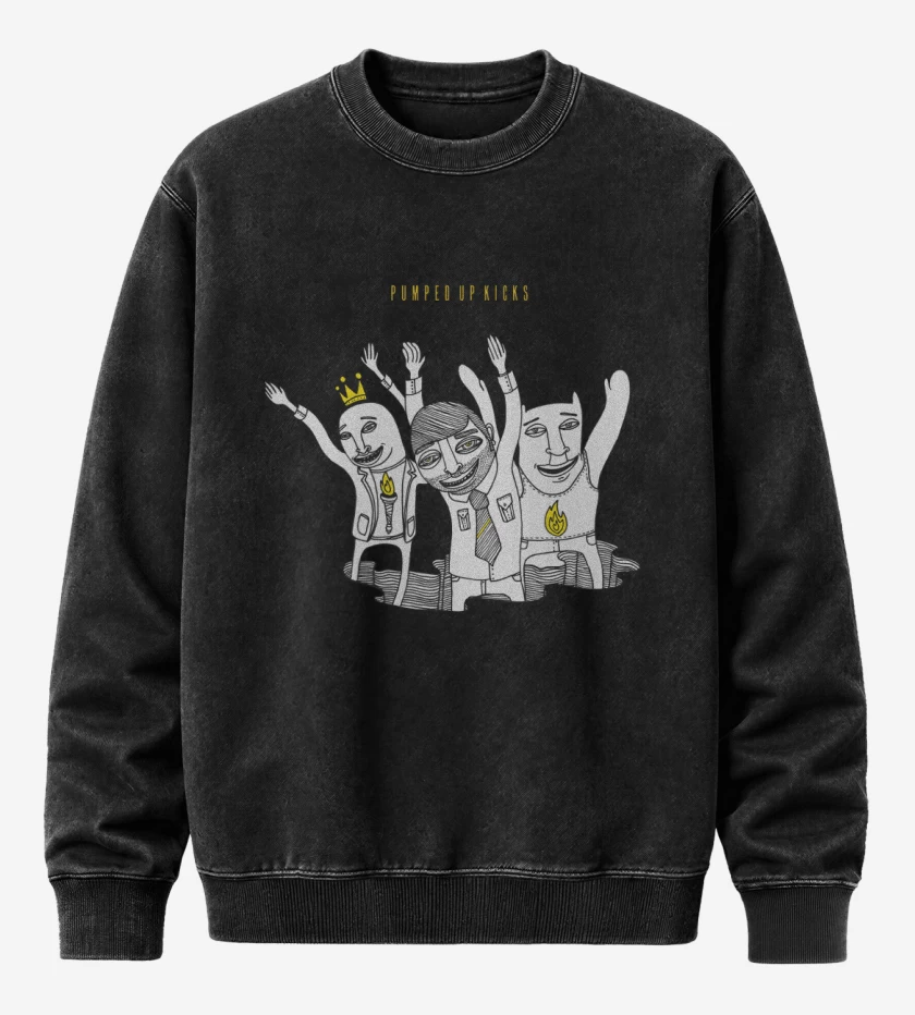 Poleron Polo Acid Wash Negro de Foster the People Pumped Up