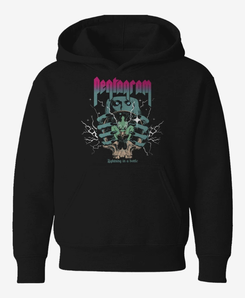 Poleron de niño Negro de Pentagram Lightning in a Bottle