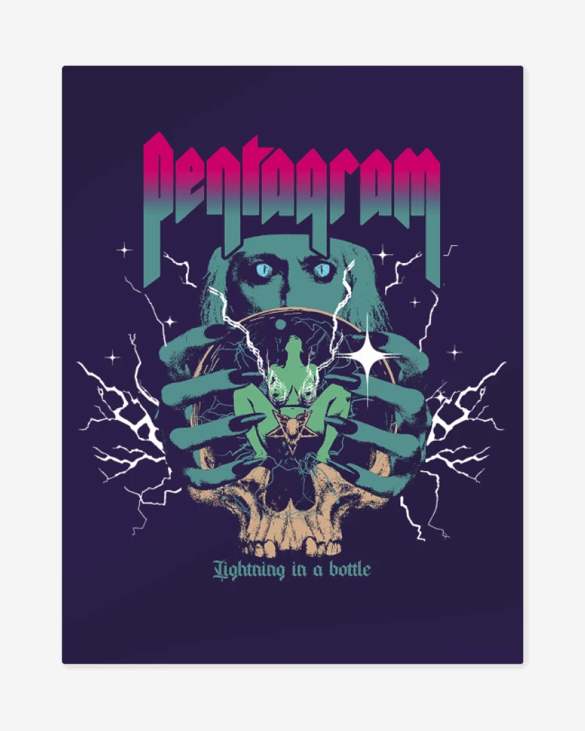 Print metalico Morado de Pentagram Lightning in a Bottle