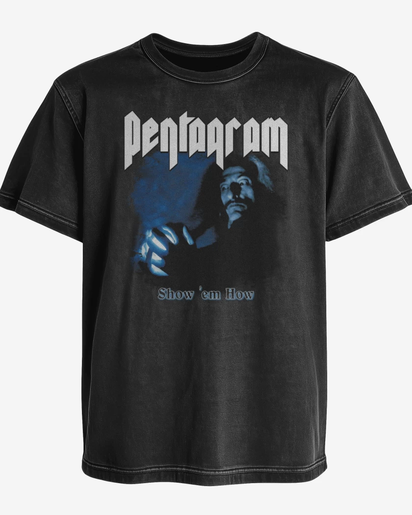 Polera desgastada Pentagram Show em How