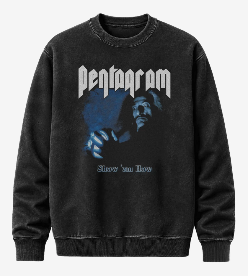 Poleron Polo Acid Wash Negro de Pentagram Show em How