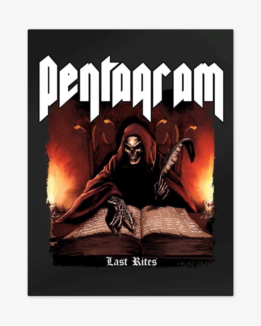 Print metalico Negro de Pentagram Last Rites 