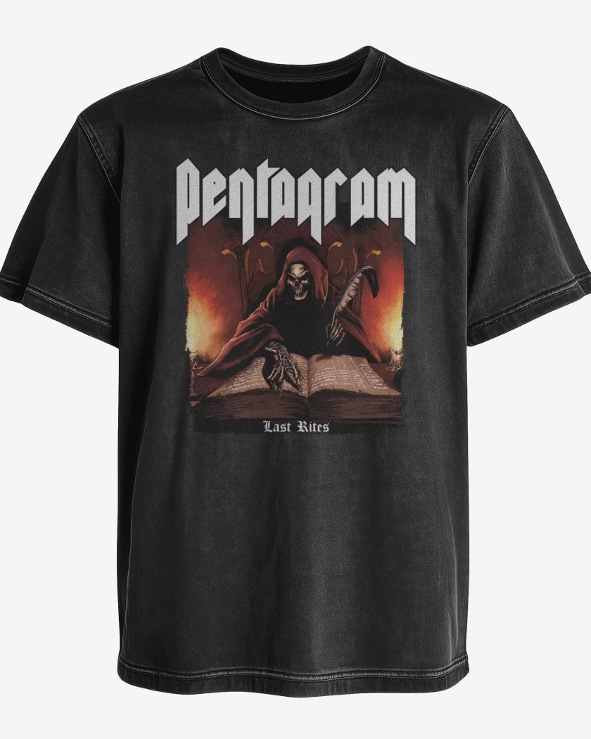 Polera desgastada Negro de Pentagram Last Rites 