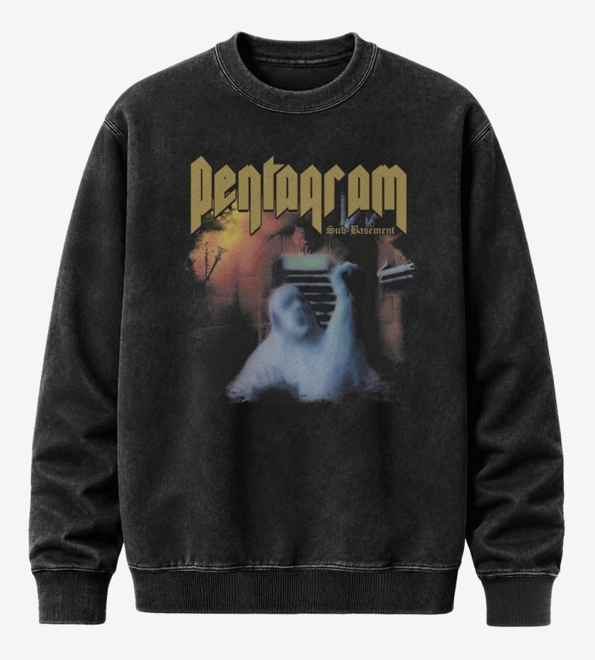 Poleron Polo Acid Wash Negro de Pentagram Sub Basement
