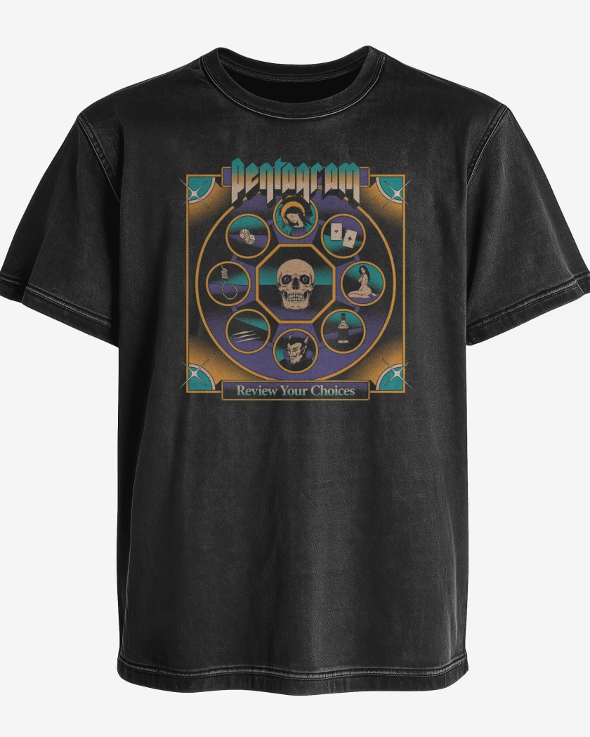 Polera desgastada Negro de Pentagram Review Your Choises I