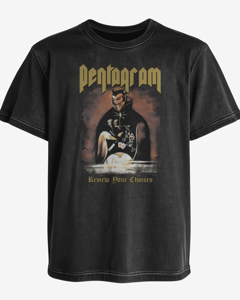 Polera desgastada Negro de Pentagram Review Your Choises