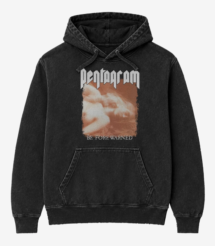 Poleron Canguro Acid Wash Negro de Pentagram Be Forewarned