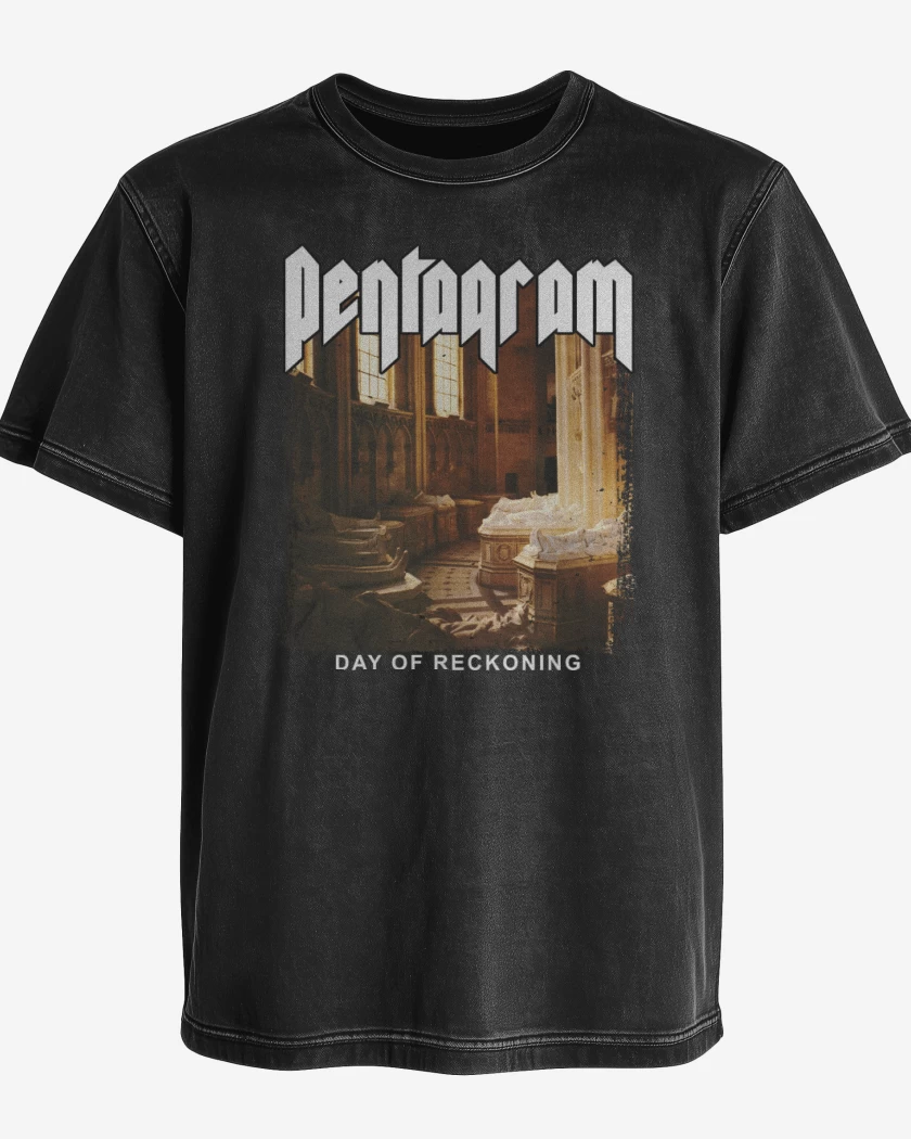 Polera desgastada Negro de Pentagram Day of Reckoning