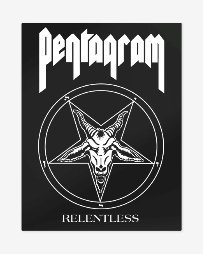 Print metalico Negro de Pentagram Relentless
