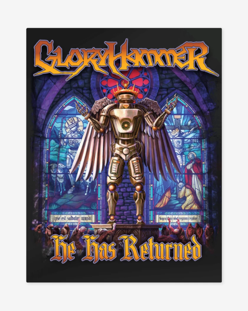 Print metalico Negro de Gloryhammer He Has Returned