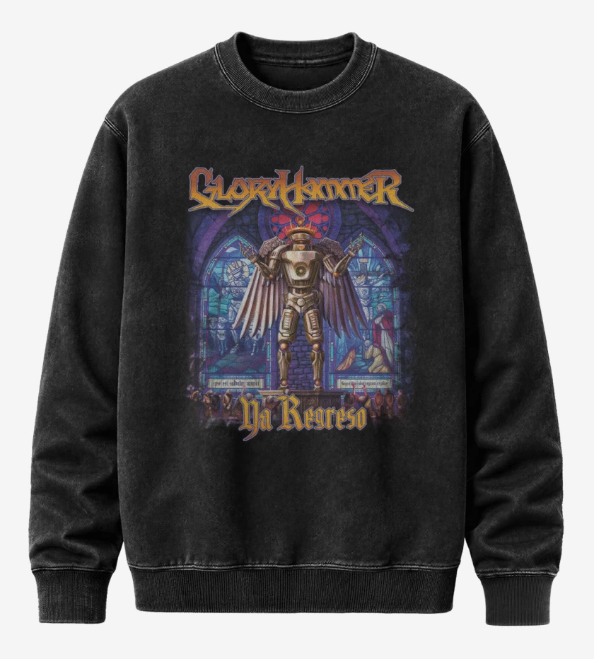 Poleron Polo Acid Wash Negro de Gloryhammer Ya regresó