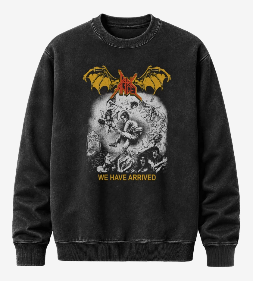 Poleron Polo Acid Wash Negro de Dark Angel We Have Arrived