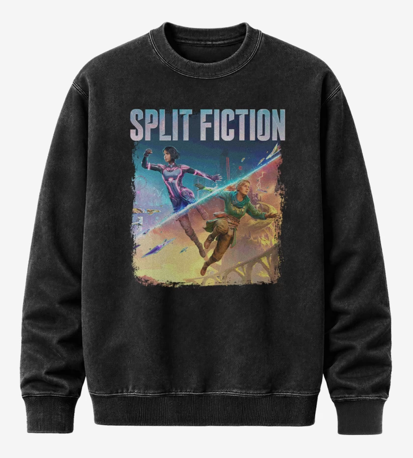 Poleron Polo Acid Wash Negro de Split Fiction