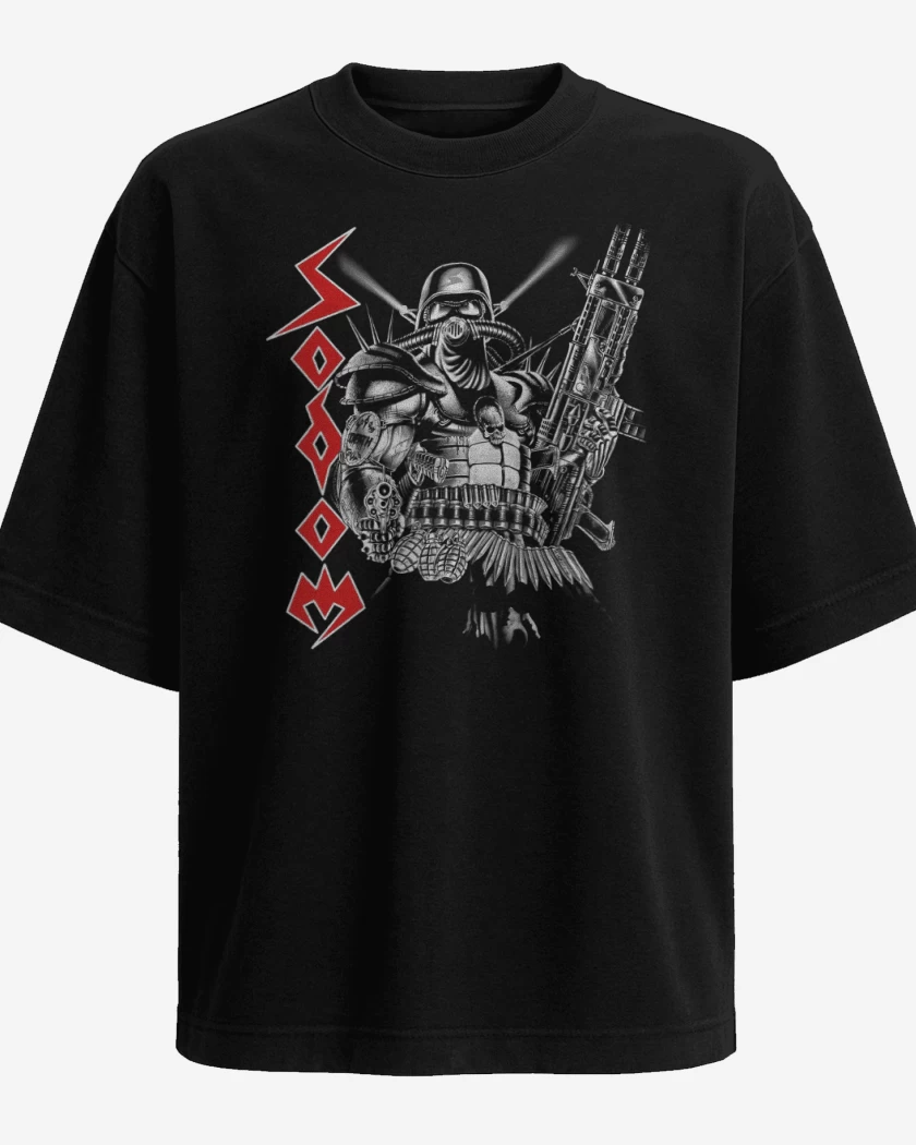 Polera Oversize Negro de Sodom Warrior