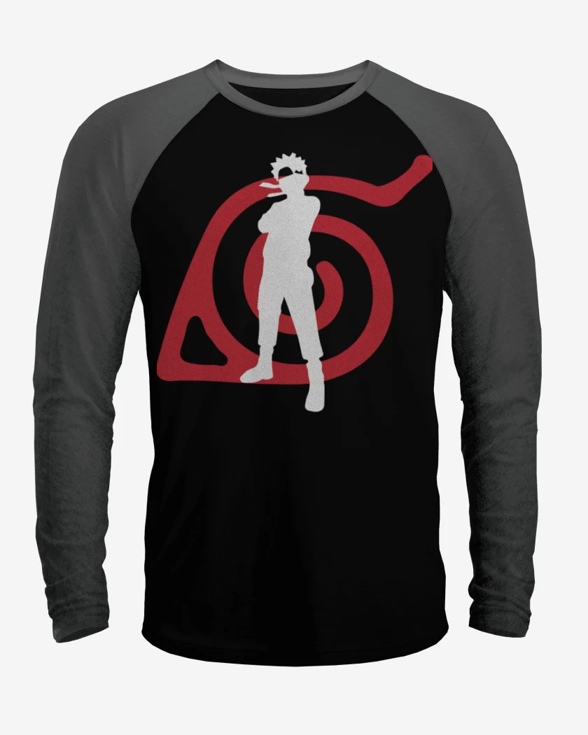 Polera Raglan Negro / Negro Heather de Naruto