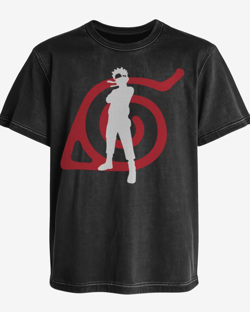 Polera desgastada Negro de Naruto