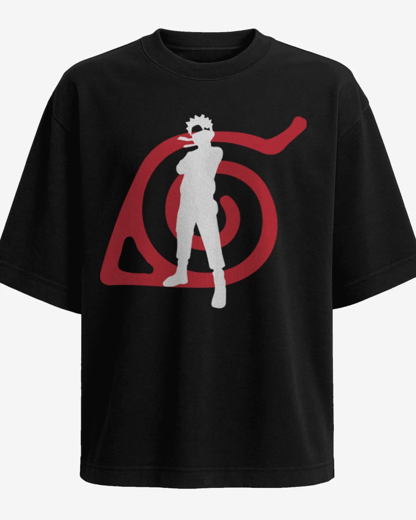 Polera Oversize Negro de Naruto