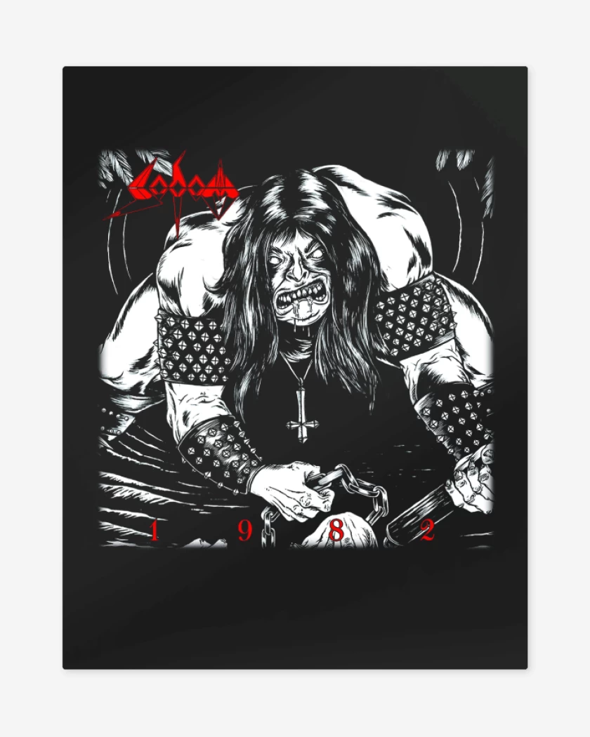 Print metalico Negro de Sodom 1982